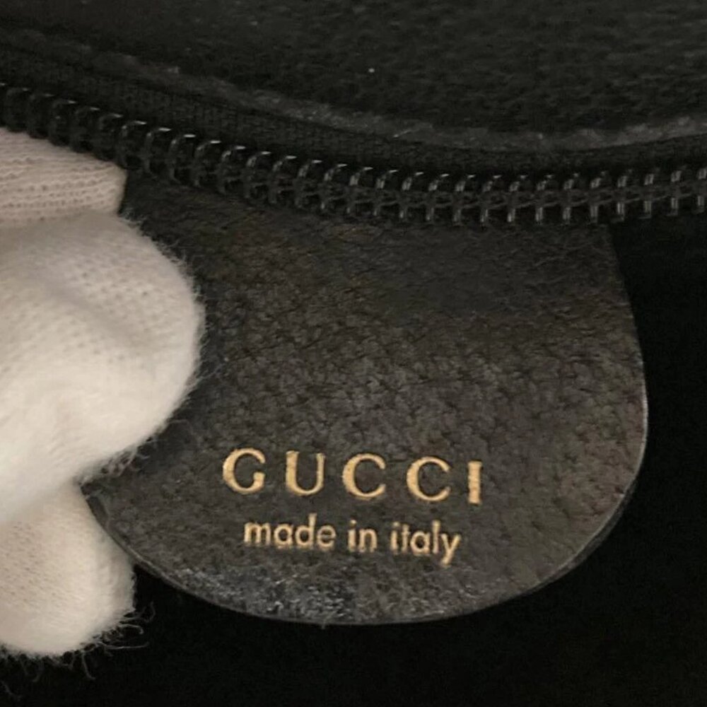 SALE Vintage Gucci Leather Aphrodite Black Tote Bag Medium Gold w/FREE Accessory - Picture 4 of 16